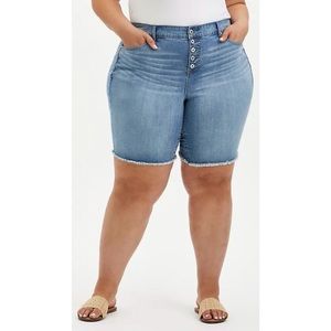 TORRID | Button Fly Bermuda Denim Shorts | 24